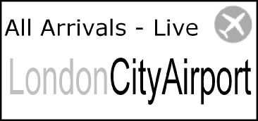 Live!!  London City Airport Arrivals Timetable showing all arrivals for today
