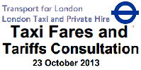 TfLs Consultation document on tariffs for implementation from April 2014.